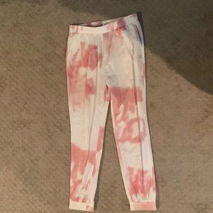 Pink and White Tye Dye Joggers